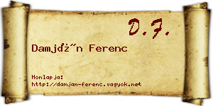 Damján Ferenc névjegykártya