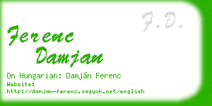 ferenc damjan business card